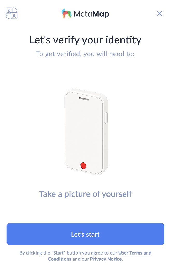 MetaMap SDK screen